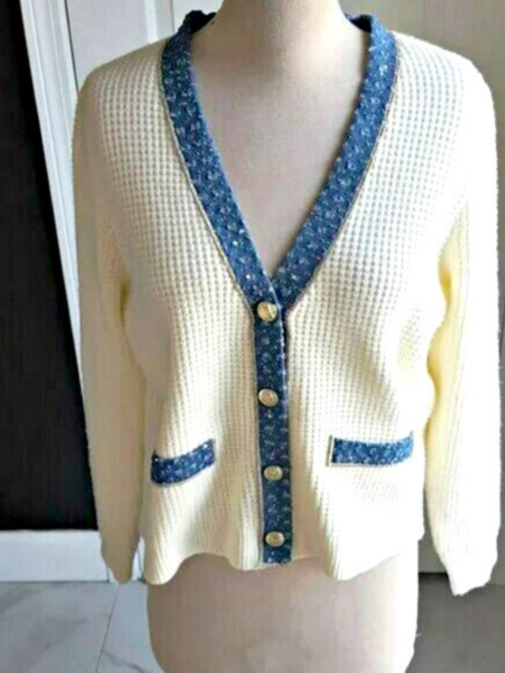 NWT! NANETTE LEPORE Tweed LUXURY CARDIGAN SWEATER